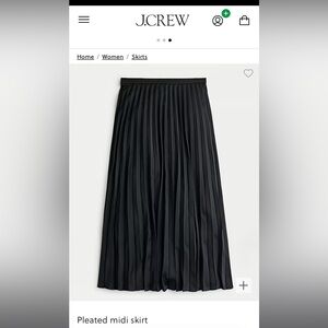J crew Women’s pleated navy blue midi skirt 00P